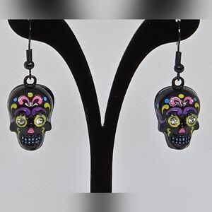 Sugar skull earrings - black